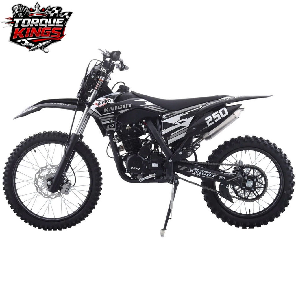 X-PRO Knight 250 Dirt Bike with LED Headlight, 5-Speed Manual Transmission