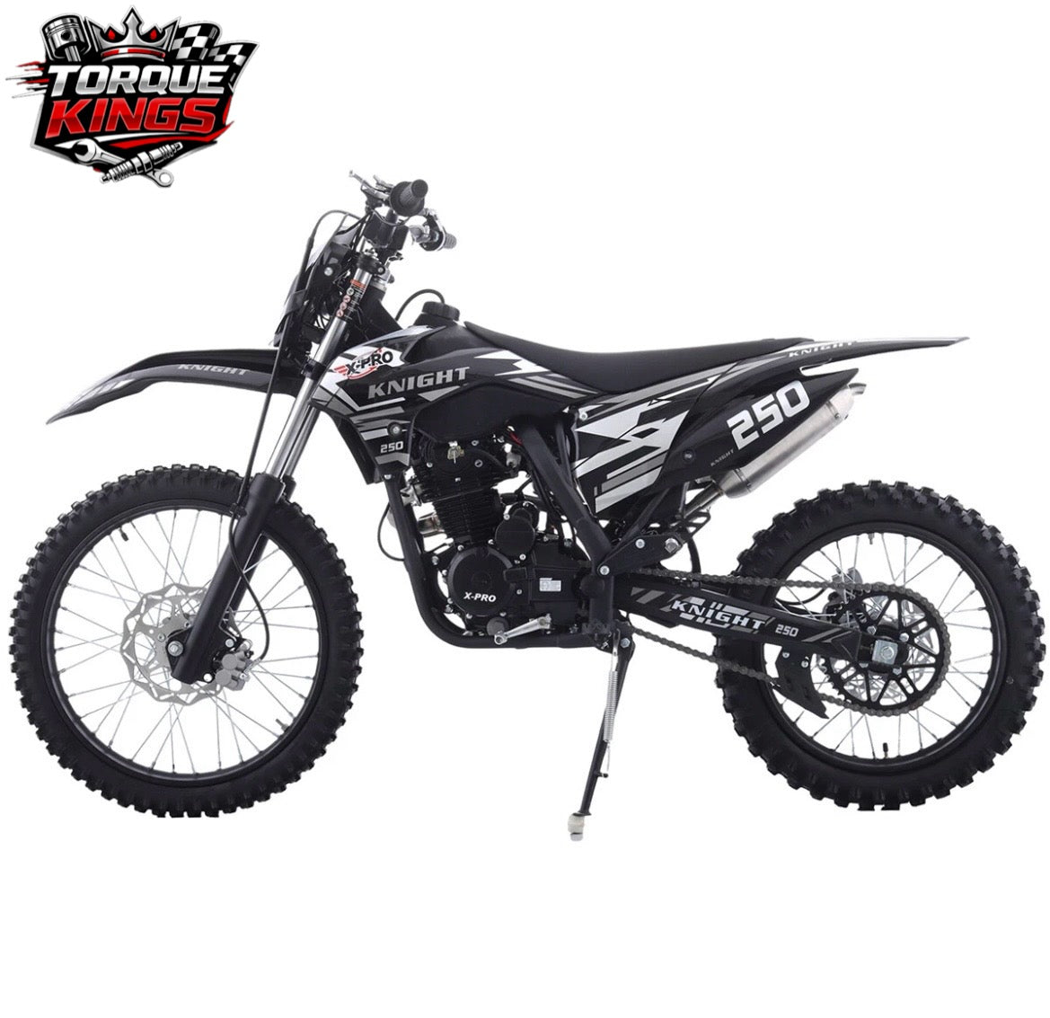 X-PRO Knight 250 Dirt Bike with LED Headlight, 5-Speed Manual Transmission