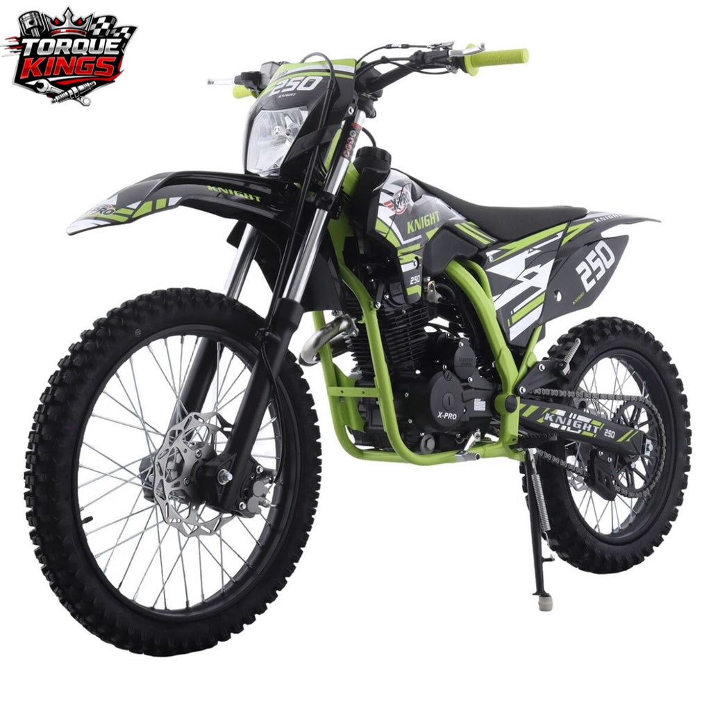 X-PRO Knight 250 Dirt Bike with LED Headlight, 5-Speed Manual Transmission
